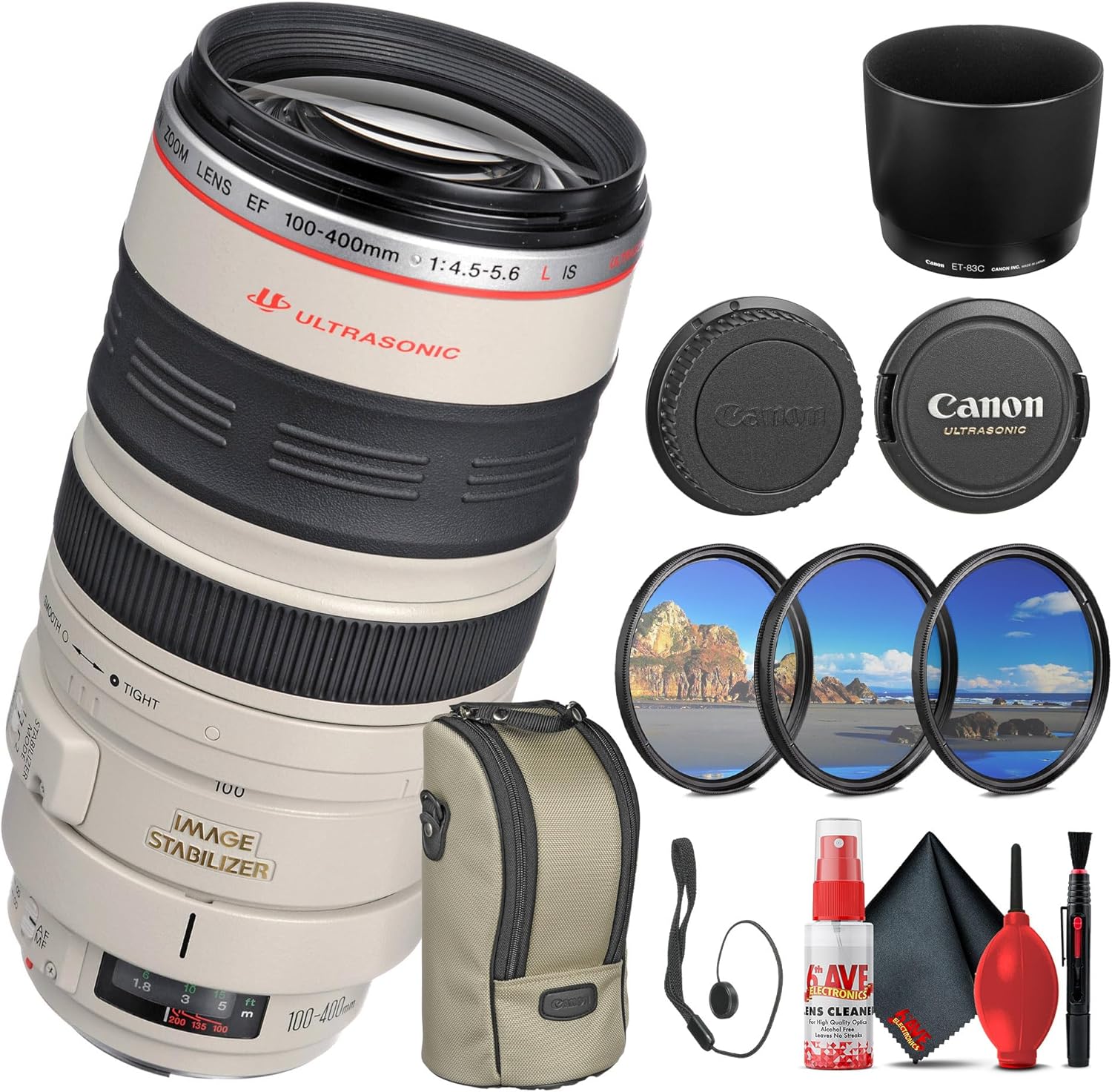 Canon-EF-100-400mm-f4.5-5.6L-is-USM-Lens-2577A002-Filter-Kit-Cap-Keeper-Cleaning-Kit-Renewed.jpg Canon EF 100-400mm f/4.5-5.6L is USM Lens (2577A002) + Filter Kit + Cap Keeper + Cleaning Kit (Renewed) - Image 2