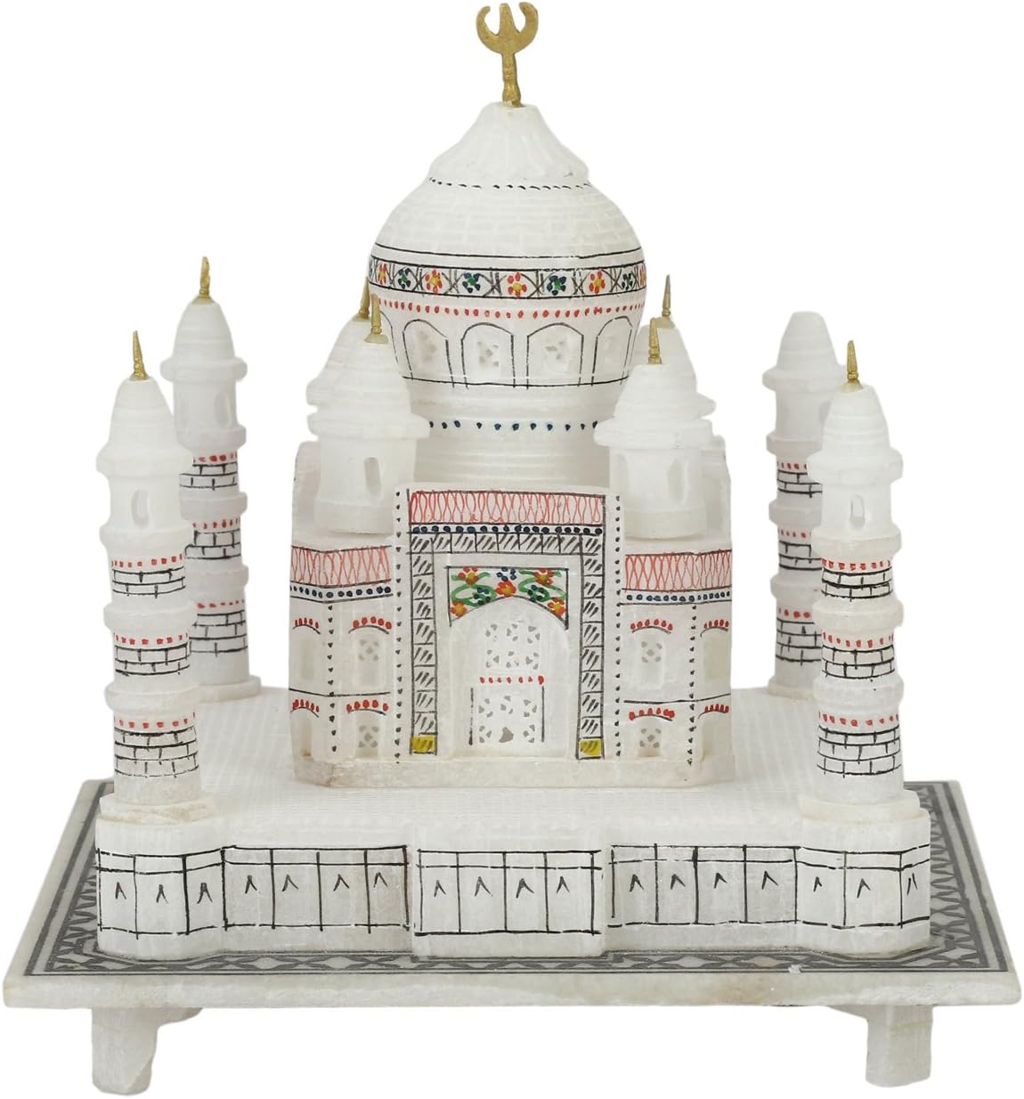 Carry-Me-Indian-White-Marble-Handmade-Agra-Taj-Mahal-Replica-Model-with-Colourful-Painting-6-INCH.jpg Carry Me Indian White Marble Handmade Agra Taj Mahal Replica Model with Colourful Painting (6 INCH) - Image 2