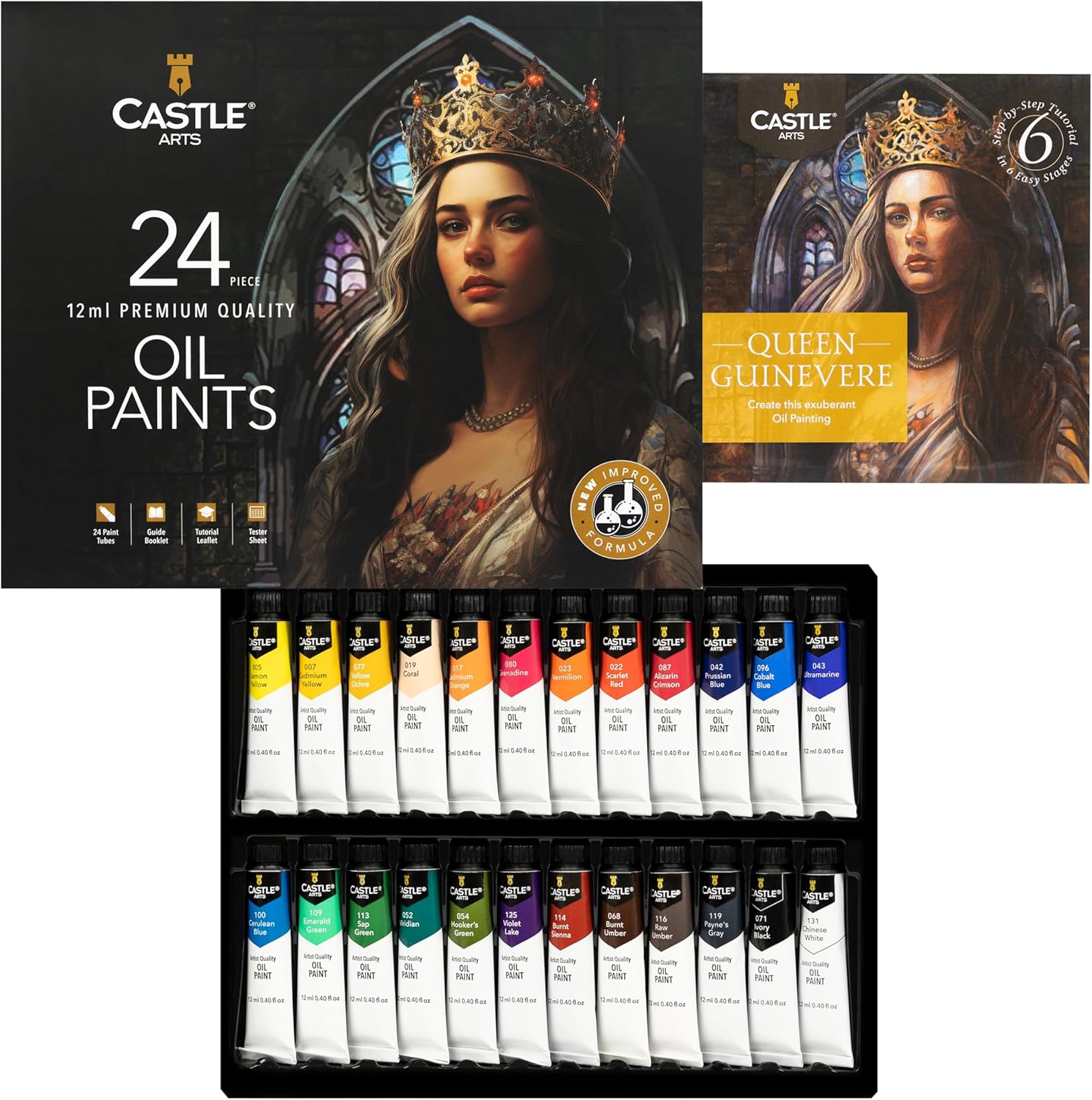 Castle-Art-Supplies-24-X-12ML-Oil-Paint-Set-Great-Value-Set-for-Adult-Artists-Beginners-and-Advanced-Vibrant-Variety-of-Smooth-to-Use-Colors-in-Impressive-Presentation-Box-with-Tutorial-New.jpg Castle Art Supplies 24 X 12ML Oil Paint Set | Great Value Set for Adult Artists, Beginners and Advanced | Vibrant Variety of Smooth-to-Use Colors | in Impressive Presentation Box with Tutorial (New) - Image 2
