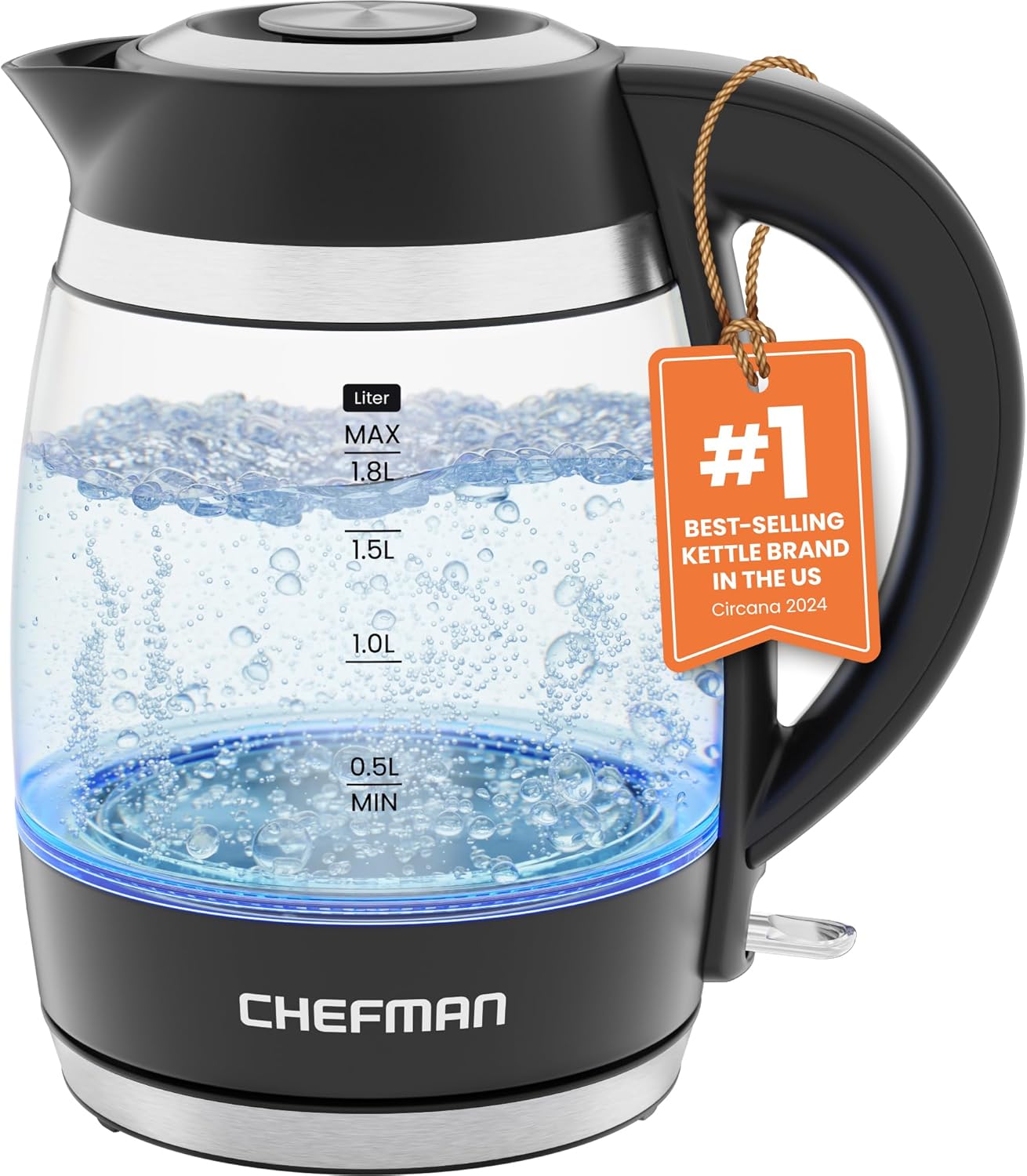 Chefman-Electric-Kettle-1.8L-1500W-Hot-Water-Boiler-Removable-Lid-for-Easy-Cleaning-Auto-Shut-Off-Boil-Dry-Protection-Stainless-Steel-Filter-BPA-Free-Borosilicate-Glass-Electric-Tea-Kettle.jpg Chefman Electric Kettle, 1.8L 1500W, Hot Water Boiler, Removable Lid for Easy Cleaning, Auto Shut Off, Boil-Dry Protection, Stainless Steel Filter, BPA Free, Borosilicate Glass Electric Tea Kettle - Image 2