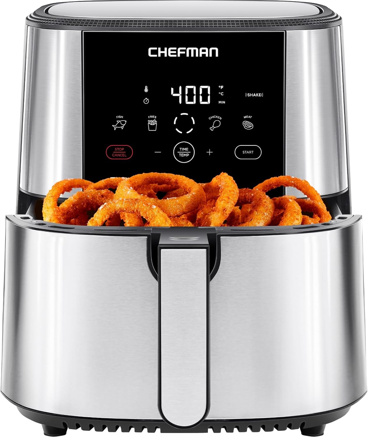 Chefman-TurboFry®-Touch-Air-Fryer-XL-8-Qt-Family-Size-One-Touch-Digital-Control-Presets-French-Fries-Chicken-Meat-Fish-Nonstick-Dishwasher-Safe-Parts-Automatic-Shutoff-Stainless-Steel.jpg Chefman TurboFry® Touch Air Fryer, XL 8-Qt Family Size, One-Touch Digital Control Presets, French Fries, Chicken, Meat, Fish, Nonstick Dishwasher-Safe Parts, Automatic Shutoff, Stainless Steel - Image 2