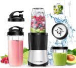 Consciot CB08 11-Piece Blender for Kitchen and Personal Size, Blend Shakes and Smoothies, Frozen Drinks, Baby Food, Spreads & More, 3 Portable To-Go Cups & 2 Spout Lids & 1 Solid Lid, 900 Peak Watts - Image 2