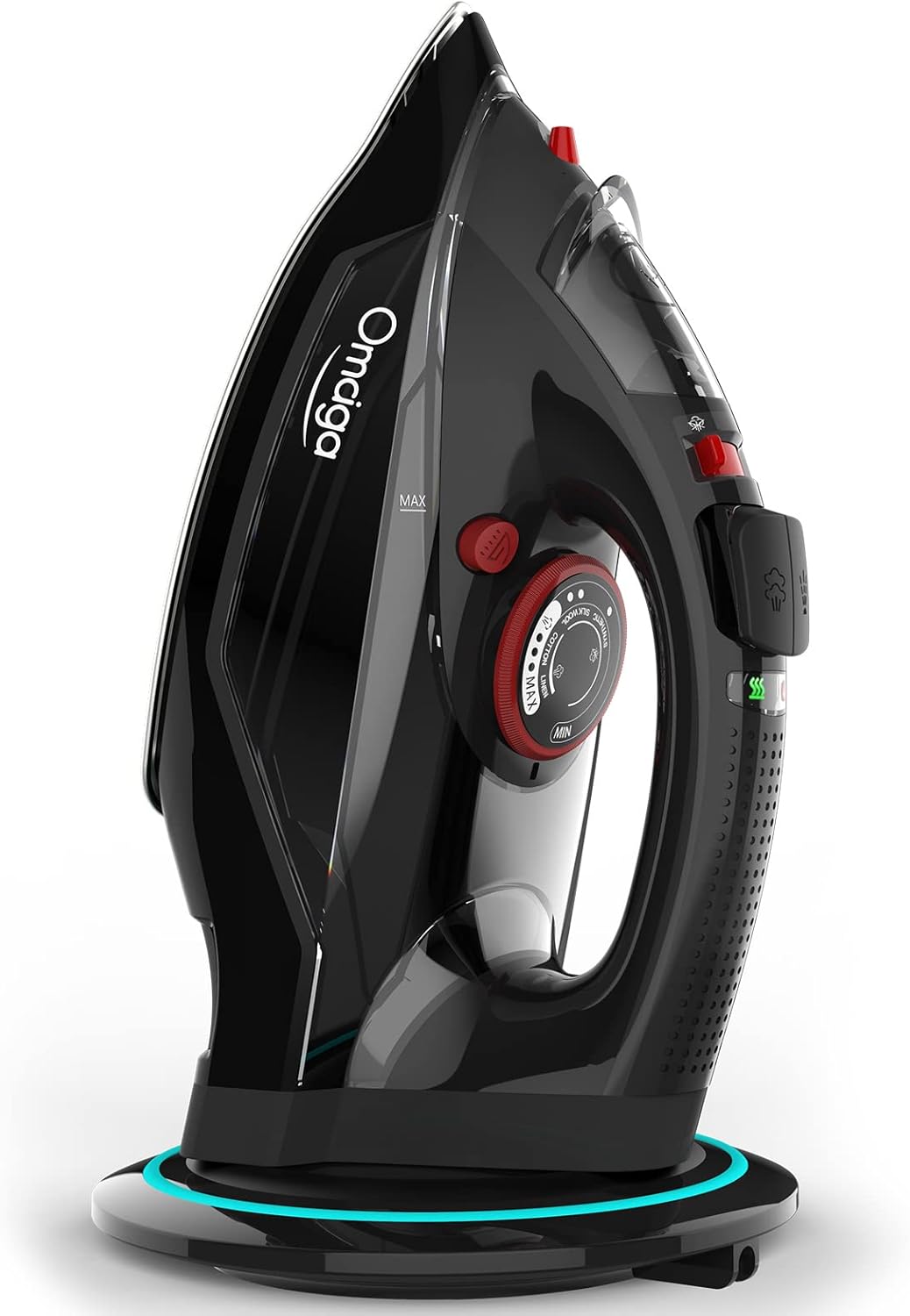 Cordless-Iron-for-Clothes-1500W-Steam-Iron-Rapid-Heating-Non-Stick-Ceramic-Soleplate-Auto-Shut-Off-Burst-of-Steam-Self-Clean-Anti-Drip-3-Temperature-Settings-11.84oz-Water-Tank-Black.jpg Cordless Iron for Clothes, 1500W Steam Iron Rapid Heating, Non-Stick Ceramic Soleplate, Auto Shut Off, Burst of Steam, Self-Clean, Anti Drip, 3 Temperature Settings, 11.84oz Water Tank, Black - Image 2