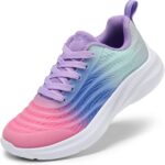 DREAM PAIRS Girls Boys Shoes Kids Lace up Tennis Sparkle Glitter Athletic Running Sneakers - Image 2