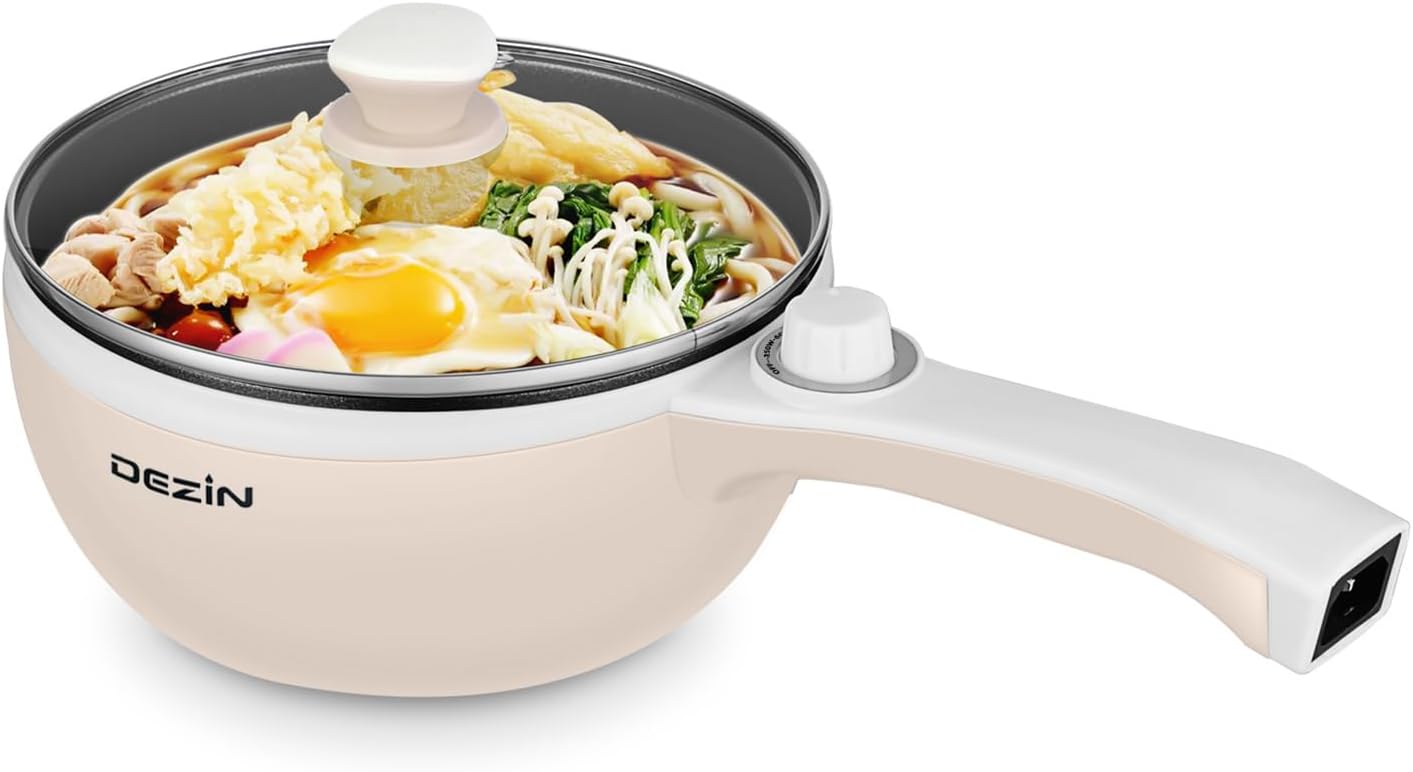 Dezin-Hot-Pot-Electric-Upgraded-Non-Stick-Saute-Pan-Rapid-Noodles-Electric-Pot-1.5L-Mini-Portable-Hot-Pot-for-Steak-Egg-Fried-Rice-Ramen-Oatmeal-Soup-with-Power-Adjustment.jpg Dezin Hot Pot Electric Upgraded, Non-Stick Sauté Pan, Rapid Noodles Electric Pot, 1.5L Mini Portable Hot Pot for Steak, Egg, Fried Rice, Ramen, Oatmeal, Soup with Power Adjustment - Image 2