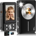 Digital Camera,FHD 1080P Kids Camera 44MP Point and Shoot Digital Cameras with 32GB Card,16X Zoom,Anti-Shake,Date Stamp,Compact Small Cameras Photography for Kids Student Teen Girl Boy(Black) - Image 2