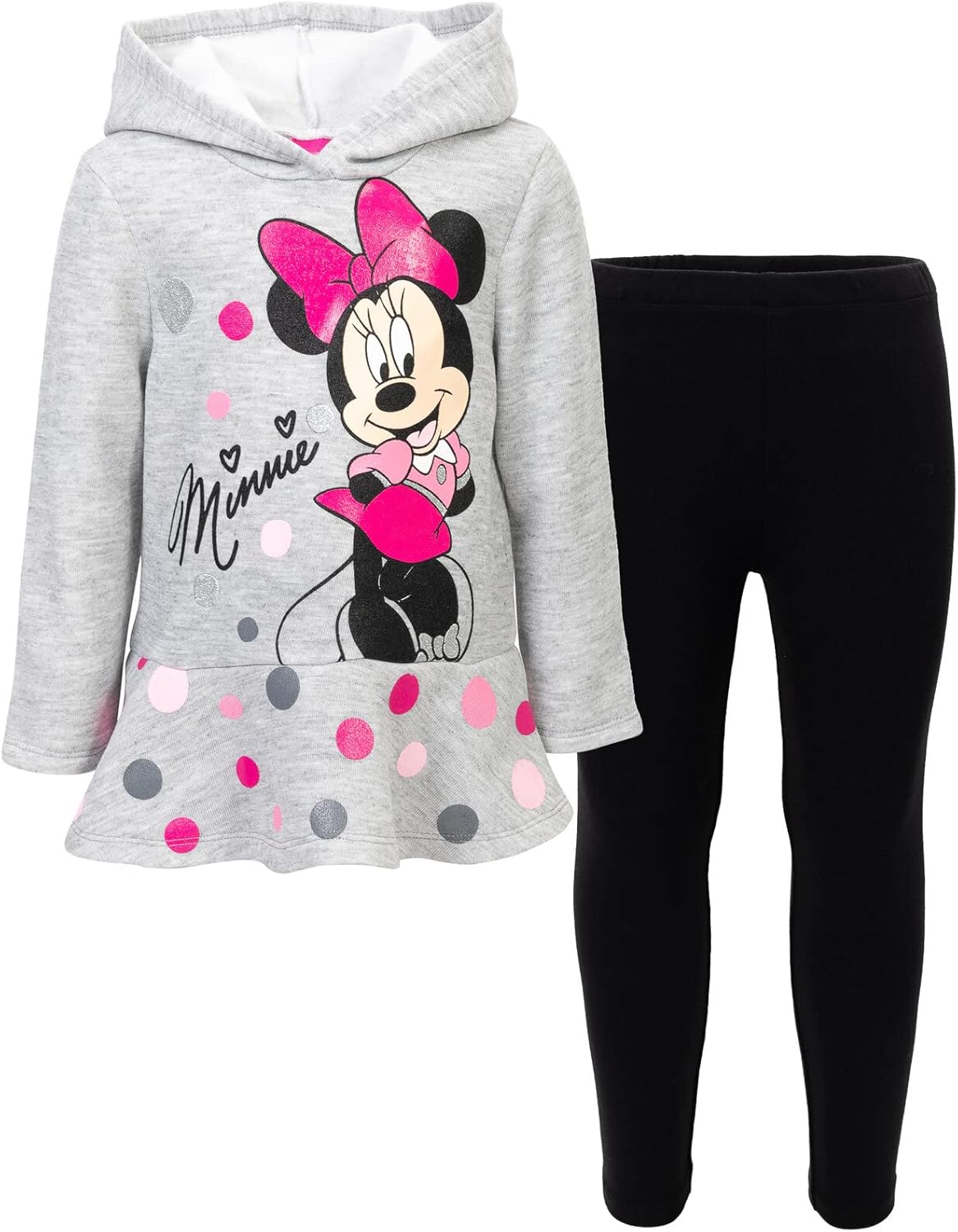 Disney-Minnie-Mouse-Fleece-Pullover-Crossover-Hoodie-and-Leggings-Outfit-Set-Infant-to-Big-Kid-Sizes-12-Months-14-16.jpg Disney Minnie Mouse Fleece Pullover Crossover Hoodie and Leggings Outfit Set Infant to Big Kid Sizes (12 Months - 14-16) - Image 2