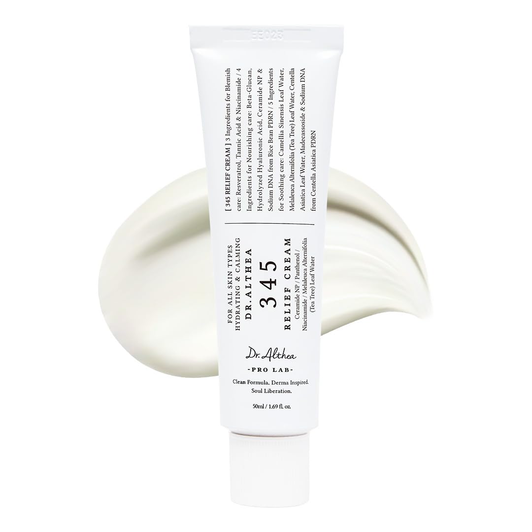 Dr.Althea-345-Relief-Cream-Moisturizer-for-Soothing-Recovery-and-Blemish-Care-with-Tea-Tree-Leaf-Water-Niacinamide-Korean-Vegan-Skin-Care-for-All-Skin-Types-1.69-Fl-Oz-Ver.2-Pack-of-1.jpg Dr.Althea 345 Relief Cream | Moisturizer for Soothing Recovery and Blemish Care with Tea Tree Leaf Water & Niacinamide | Korean Vegan Skin Care for All Skin Types, 1.69 Fl Oz (Ver.2 - Pack of 1) - Image 2