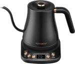 Electric Gooseneck Kettle, 1200W, 6 Temperature Settings, Stainless Steel Inner Lid & Bottom, 1L Quick Heating Pour Over Kettle for Coffee & Tea, Matte Black - Image 2