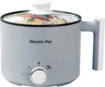 Electric Hot Pot:1.5 L Ramen Cooker, Dual Power Mini Portable Multi-Functional Lazy Pot for Pasta, Noodles, Egg, Soup, Non-Stick Noodle Cooker with Boil Dry Protection for Dorm, Office (Grey) - Image 2