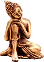 Esplanade Buddha Statue for Home Decor | Brass Resting Buddha Showpiece for Living Room, Meditation, Office Desk, Shelf | Tibetan Buddhist Idol | Zen and Yoga Figurine | Housewarming Gifts - Image 2