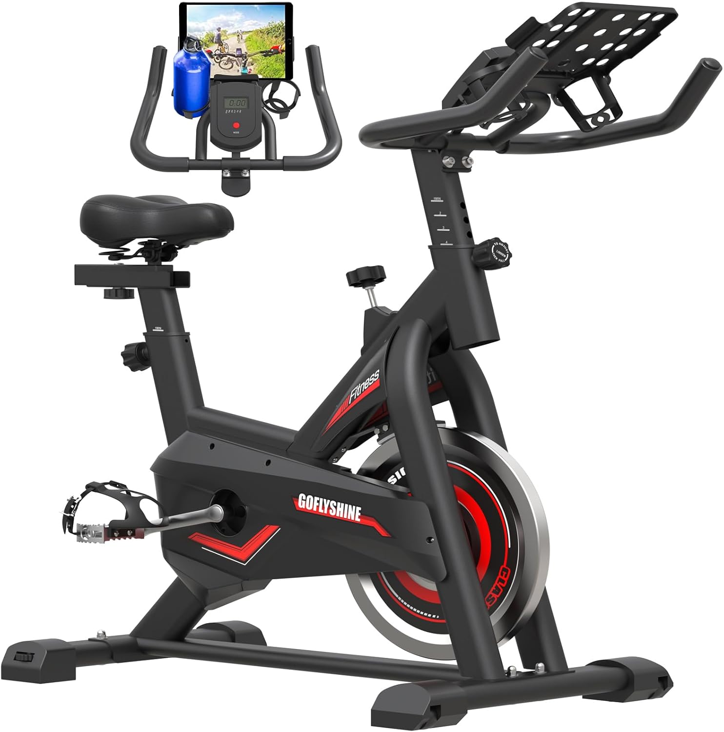 Exercise-Bikes-StationaryExercise-Bike-for-Home-Indoor-Cycling-Bike-for-Home-Cardio-GymWorkout-Bike-with-Ipad-Mount-LCD-MonitorSilent-Belt-Drive.jpg Exercise Bikes Stationary,Exercise Bike for Home Indoor Cycling Bike for Home Cardio Gym,Workout Bike with Ipad Mount & LCD Monitor,Silent Belt Drive - Image 2