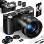 FLATIC Digital Camera with WiFi, 5K 64MP Cameras for Photography with 180° Flip Screen for YouTube, 18X Zoom Autofoucs Vlogging Camera with 64GB Card, Wide & Macro Lens, 2 Batteries, Card Reader - Image 2
