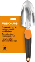 Fiskars Ergo Garden Trowel for Digging and Planting, Heavy Duty Gardening Hand Tool with Hanging Hole - Image 2