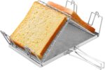 Foldable Camping Toaster,Stainless Steel Collapsible Toaster Rustproof & Heat-Resistant Design for Hiking, Picnic and Outdoor Use - Image 2