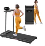 Folding Walking Pad Treadmill with Handle Bar, 3.5HP Compact Portable Foldable Walking Pads Treadmill with Handles, Electric Small Treadmills for Home Office Apartment, LED Display, 400 LBS Capacity - Image 2