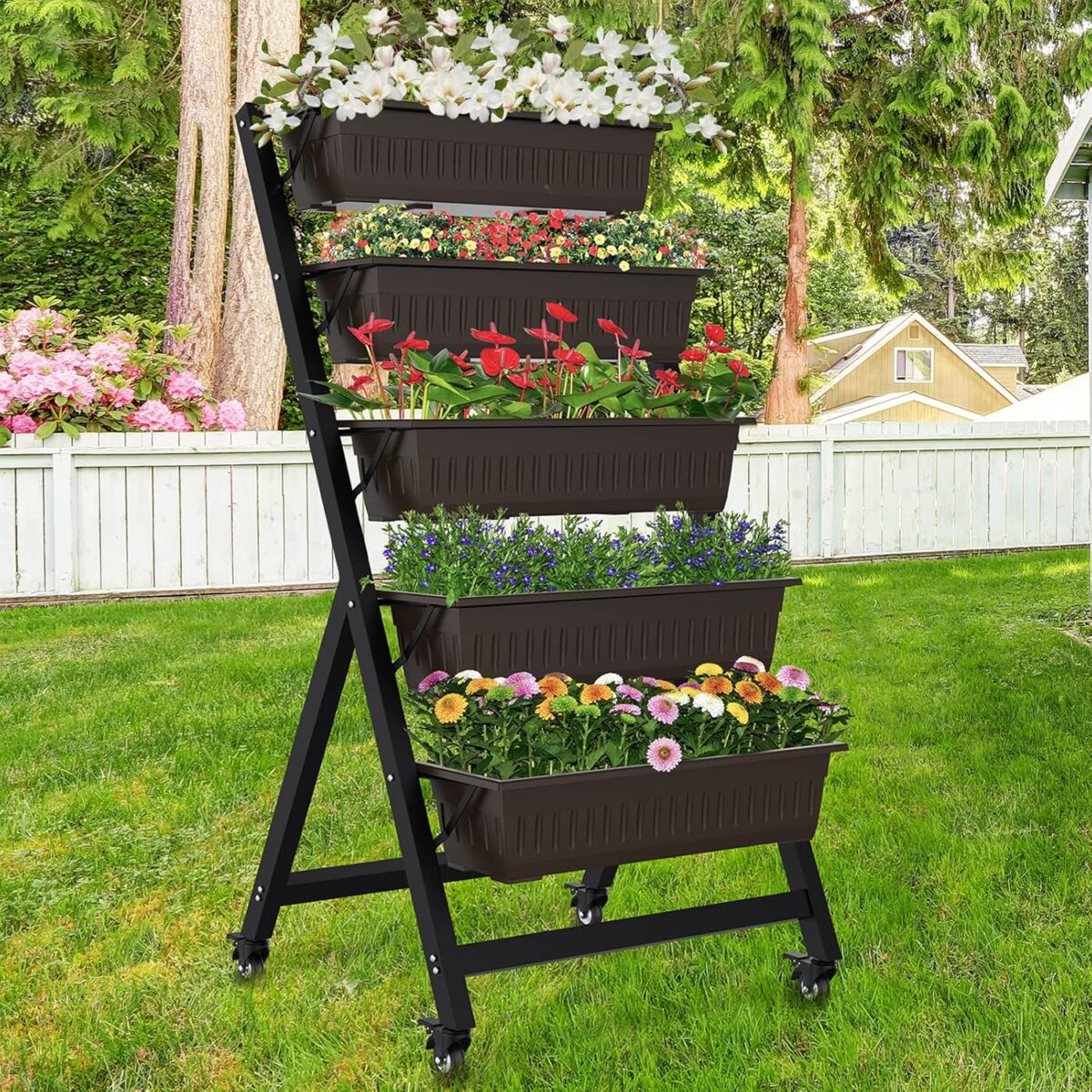 G TALECO GEAR Vertical Garden Planter, Vertical Raised Garden Bed Planter Box with 5 Container Boxes, Grow Your Herb Vegetables Flowers Indoor and Outdoor (5-Tier) - Image 2