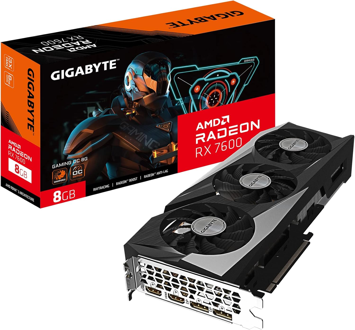 GIGABYTE-GV-R76GAMING-OC-8GD-Radeon-RX-7600-Gaming-OC-8G-Graphics-Card-3X-WINDFORCE-Fans-8GB-128-bit-GDDR6-Video-Card.jpg GIGABYTE GV-R76GAMING OC-8GD Radeon RX 7600 Gaming OC 8G Graphics Card, 3X WINDFORCE Fans 8GB 128-bit GDDR6, Video Card - Image 2