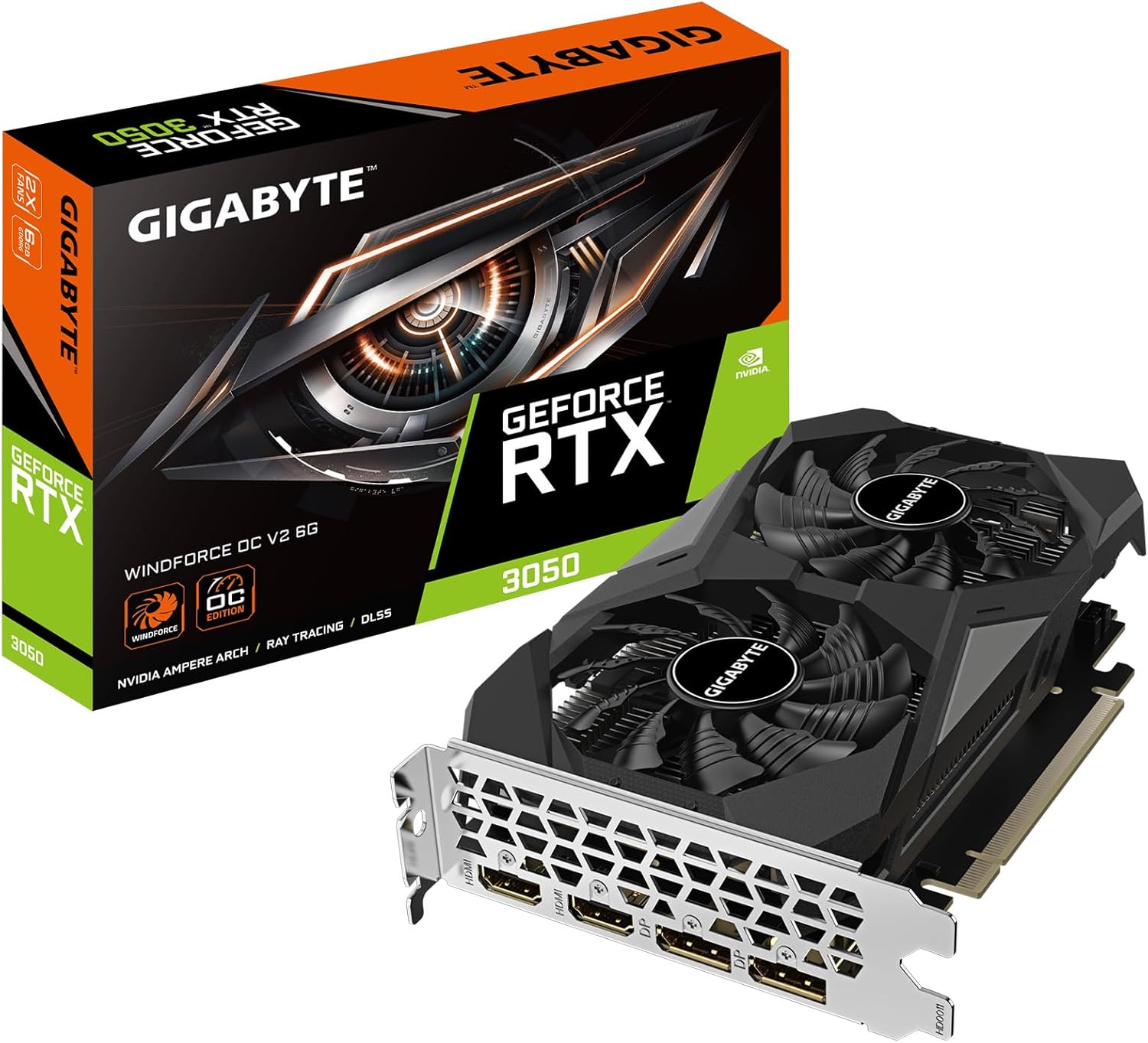 GIGABYTE-GeForce-RTX-3050-WINDFORCE-OC-V2-6G-Graphics-Card-2X-WINDFORCE-Fans-6GB-GDDR6-96-bit-GDDR6-GV-N3050WF2OCV2-6GD-Graphics-Card.jpg GIGABYTE GeForce RTX 3050 WINDFORCE OC V2 6G Graphics Card, 2X WINDFORCE Fans, 6GB GDDR6 96-bit GDDR6, GV-N3050WF2OCV2-6GD Graphics Card - Image 2