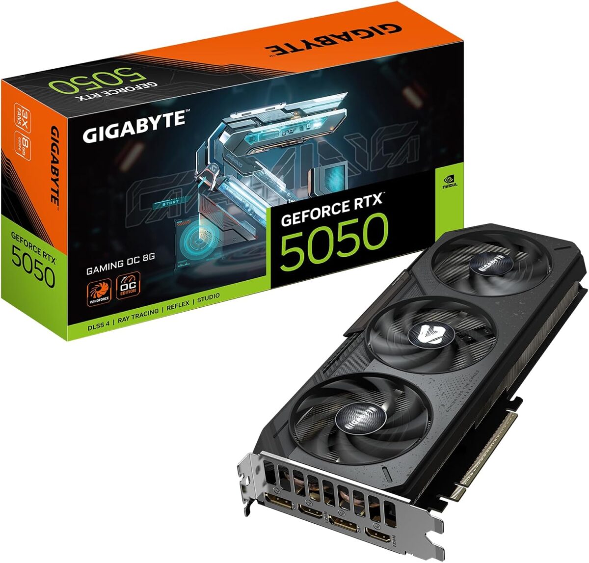 GIGABYTE GeForce RTX 5050 Gaming OC 8G Graphics Card, 8GB 128-bit GDDR6, PCIe 5.0, WINDFORCE Cooling System, GV-N5050GAMING OC-8GD Video Card - Image 2