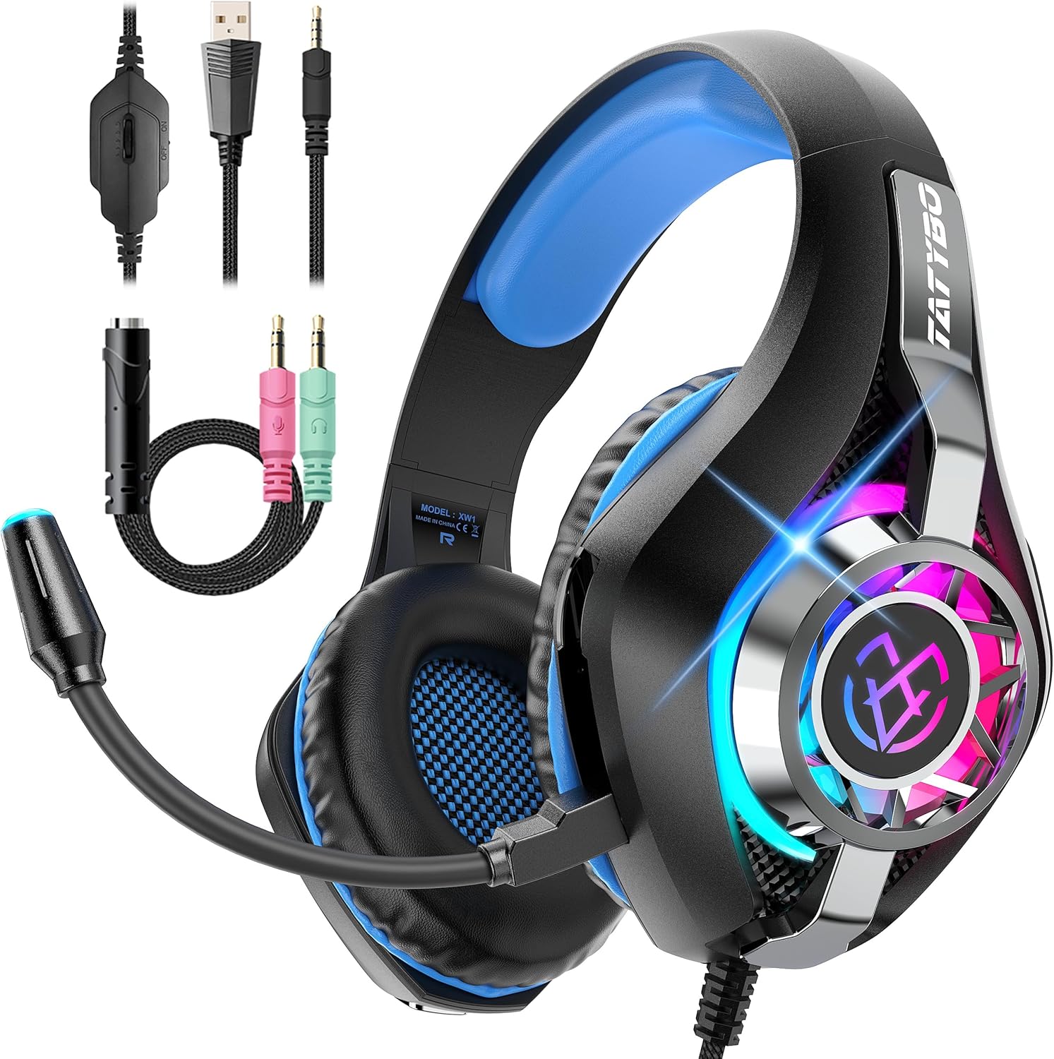 Gaming-Headset-for-PC-Ps5-Switch-Mobile-Gaming-Headphones-for-Nintendo-with-Noise-Canceling-Mic-Deep-Bass-Stereo-Sound.jpg Gaming Headset for PC, Ps5, Switch, Mobile, Gaming Headphones for Nintendo with Noise Canceling Mic, Deep Bass Stereo Sound - Image 2
