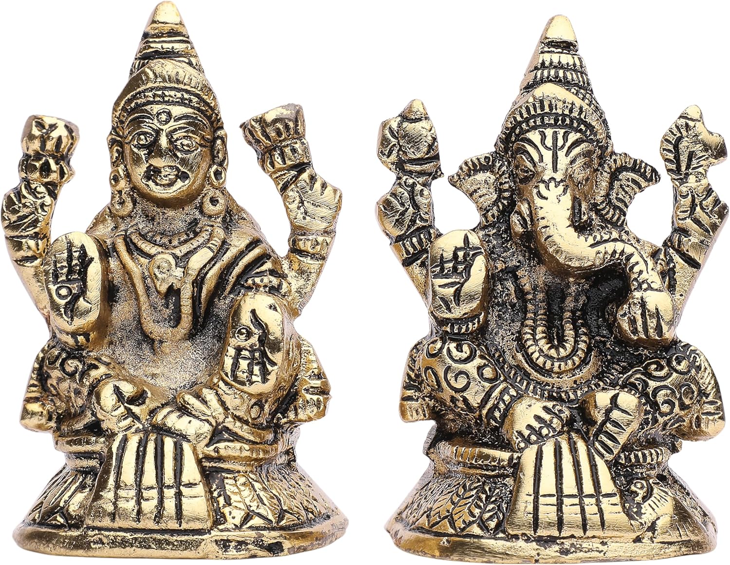 Ganesh-Laxmi-Statue-Lord-Ganesha-Lakshmi-Murti-for-Puja-Home-Temple-Mandir-Indian-Traditional-Festival-Laxmi-Poojan-Diwali-Decorations-Pooja-Ganpati-Lakshmi-Sculpture-ShowpieceSize-3X1.5Golden.jpg Ganesh Laxmi Statue Lord Ganesha Lakshmi Murti for Puja Home Temple Mandir Indian Traditional Festival Laxmi Poojan Diwali Decorations Pooja Ganpati Lakshmi Sculpture Showpiece(Size:-3"X1.5")(Golden) - Image 2