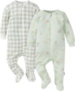 Gerber Girls' Baby Unisex 2-Pack 2-Way Zip Textured Sleep 'N Play - Image 2