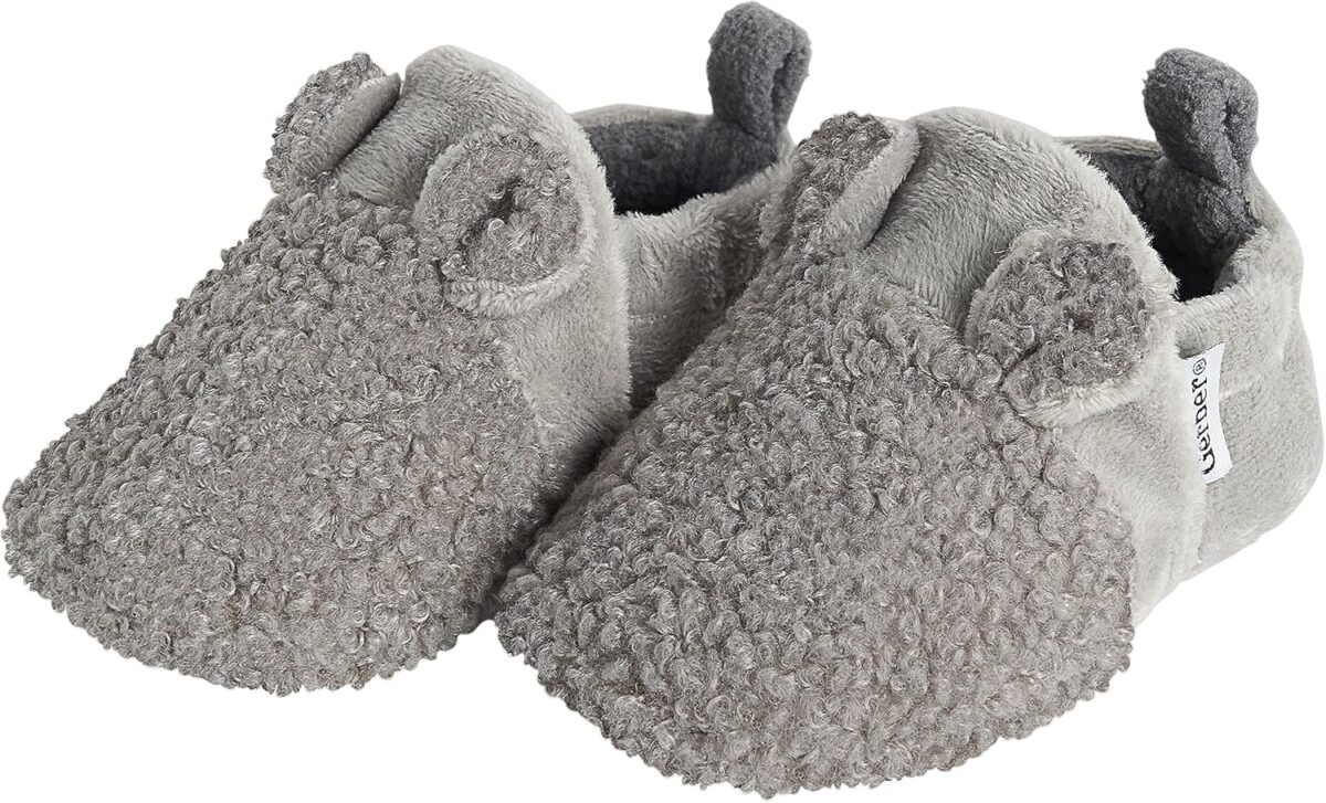 Gerber unisex-baby Fleece Lined Non Skid Soft Slipper Booties With EarsSlipper - Image 2