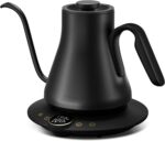 Gooseneck Electric Kettle with ±1℉ Temperature Control for Pour Over Coffee & Tea, Quick Heating, BPA-Free Stainless Steel, Built-in Brew Timer, 1500W/0.9L (Ebony Black) - Image 2