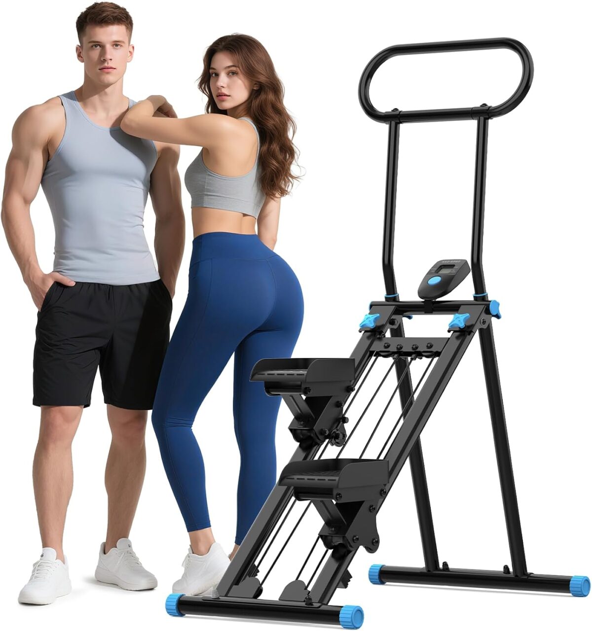 HXD-ERGO Stair Stepper for Home Gym,Folding Vertical Climber Cardio Exercise Machine,Stair Climber for Full Body Workout with Adjustable Handlebar for Women & Men - Image 2