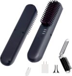 Hot Comb Electric, Cordless Mini Hair Straightener Brush, Rechargeable Heated Hair Brush with 3 Temp Settings, Auto Shut-Off, Travel Portable Small Hair Straightening Comb for Women - Image 2