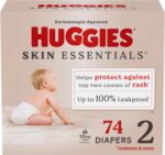 Huggies Size 2 Diapers, Skin Essentials Baby Diapers, Size 2 (12-18 lbs), 74 Count, Packaging May Vary - Image 2