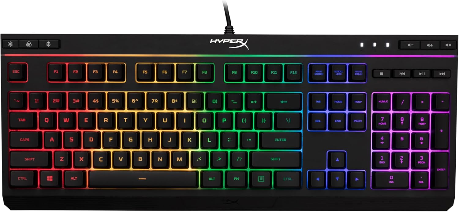 HyperX-Alloy-Core-RGB-–-Membrane-Gaming-Keyboard-Comfortable-Quiet-Silent-Keys-with-RGB-LED-Lighting-Effects-Spill-Resistant-Dedicated-Media-Keys-Compatible-with-Windows-108.187-–-Black.jpg HyperX Alloy Core RGB – Membrane Gaming Keyboard, Comfortable Quiet Silent Keys with RGB LED Lighting Effects, Spill Resistant, Dedicated Media Keys, Compatible with Windows 10/8.1/8/7 – Black - Image 2