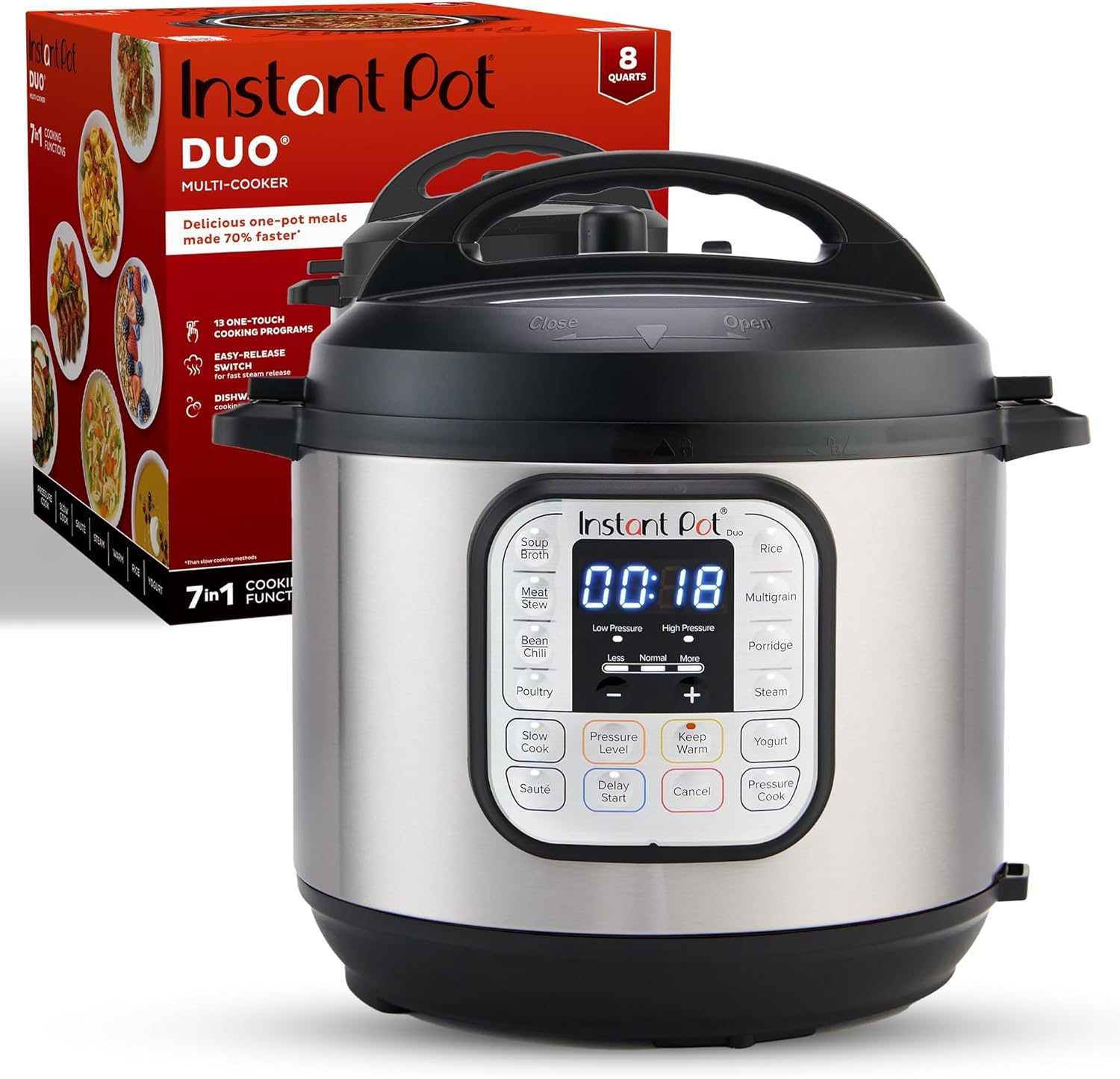 Instant-Pot-Duo-7-in-1-Electric-Pressure-Cooker-Slow-Cooker-Rice-Cooker-Steamer-Saute-Yogurt-Maker-Warmer-Sterilizer-Includes-App-With-Over-800-Recipes-Stainless-Steel-8-Quart.jpg Instant Pot Duo 7-in-1 Electric Pressure Cooker, Slow Cooker, Rice Cooker, Steamer, Sauté, Yogurt Maker, Warmer & Sterilizer, Includes App With Over 800 Recipes, Stainless Steel, 8 Quart - Image 2