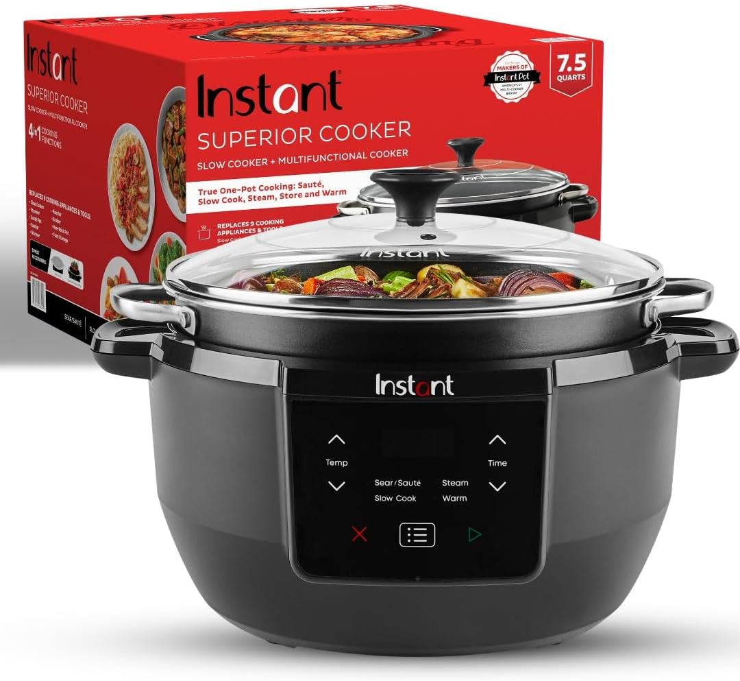 Instant-Pot-Superior-Cooker-7.5QT-Slow-Cooker-and-Multicooker-4-in-1-Functions-SearsSaute-Slow-CooksRoast-Steams-and-Warms-From-The-Makers-of-Instant-Pot.jpg Instant Pot Superior Cooker 7.5QT Slow Cooker and Multicooker, 4-in-1 Functions, Sears/Sauté, Slow Cooks/Roast, Steams and Warms, From The Makers of Instant Pot - Image 2