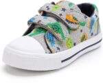 K KomForme Toddler Boys & Girls Shoes Kids Canvas Sneakers with Cartoon Dual Hook and Loops - Image 2