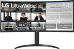 LG 34WR55QK-B 34-inch UltraWide WQHD (3440 x 1440) Curved Computer Monitor, 100Hz, 5ms, HDR10, Reader Mode, HDMI, DisplayPort, USB Type-C, Tilt/Height Adjustable Stand, Black - Image 2