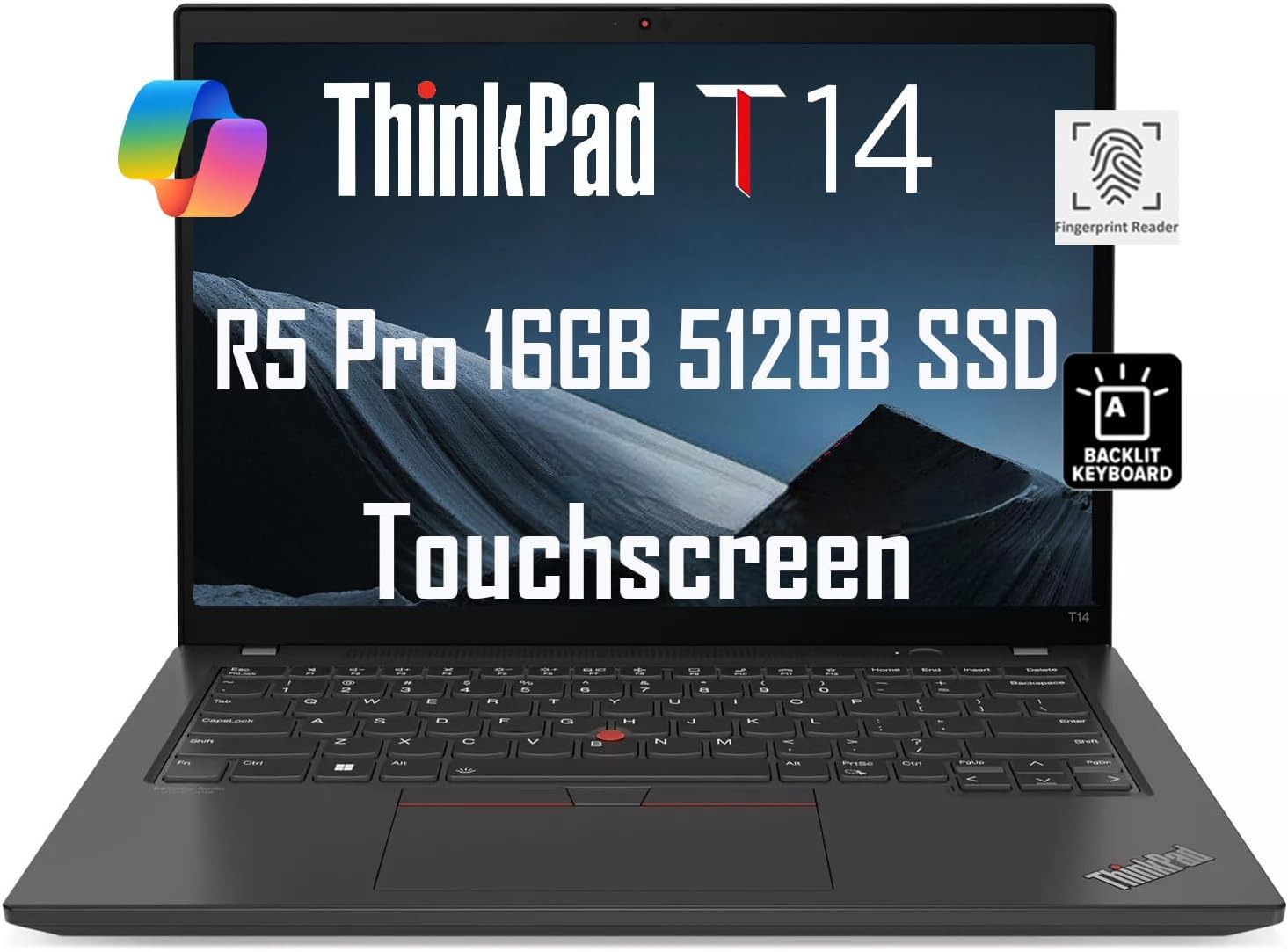 Lenovo-ThinkPad-T14-Business-Laptop-14-FHD-Touchscreen-AMD-Ryzen-5-PRO-6650U-16GB-RAM-512GB-SSD-6-Core-Beat-i7-1250U-Backlit-Fingerprint-1080p-Webcam-Wi-Fi-6E-Win-11-Pro-w-AI-Copilot.jpg Lenovo ThinkPad T14 Business Laptop (14" FHD+ Touchscreen, AMD Ryzen 5 PRO 6650U, 16GB RAM, 512GB SSD, 6-Core (Beat i7-1250U)), Backlit, Fingerprint, 1080p Webcam, Wi-Fi 6E, Win 11 Pro w / AI Copilot - Image 2