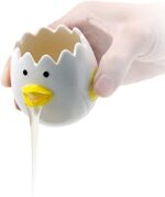 LuoCoCo Cute Egg Separator, Ceramics Vomiting Chicken Egg Yolk White Separator, Practical Household Small Egg Filter Splitter, Kitchen Gadget Baking Assistant Tool, Dishwasher Safe (Yellow) - Image 2