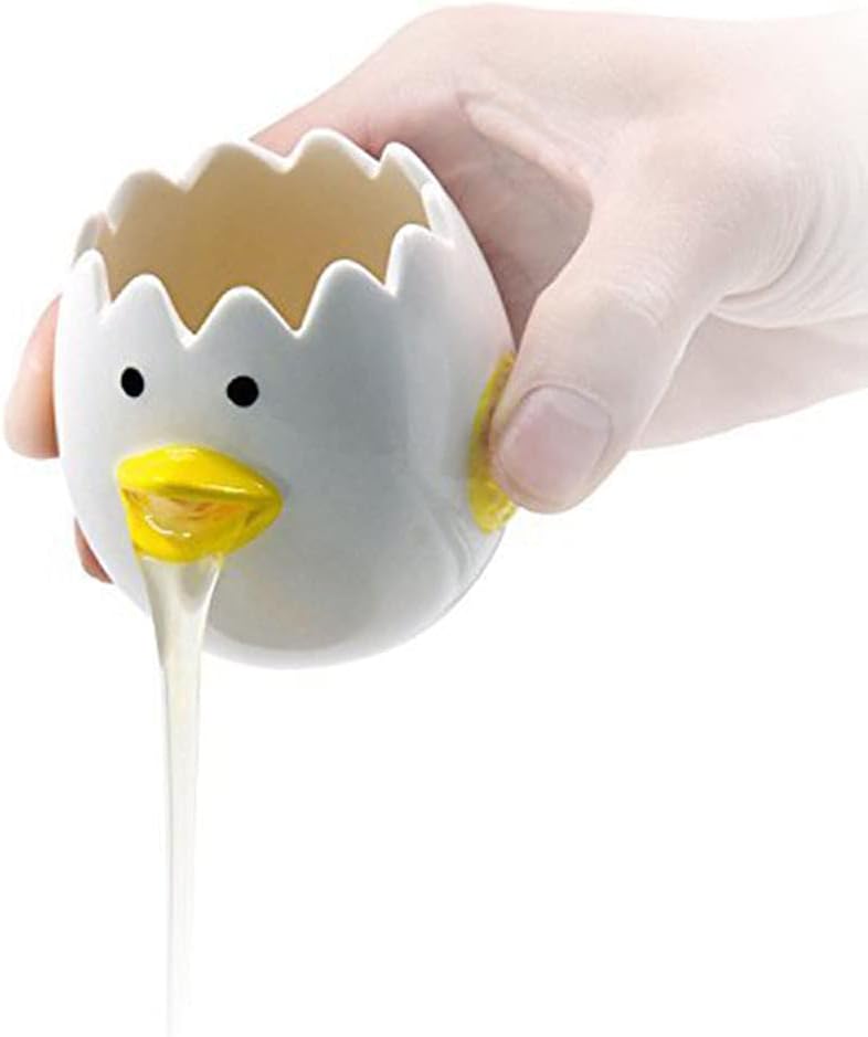 LuoCoCo-Cute-Egg-Separator-Ceramics-Vomiting-Chicken-Egg-Yolk-White-Separator-Practical-Household-Small-Egg-Filter-Splitter-Kitchen-Gadget-Baking-Assistant-Tool-Dishwasher-Safe-Yellow.jpg LuoCoCo Cute Egg Separator, Ceramics Vomiting Chicken Egg Yolk White Separator, Practical Household Small Egg Filter Splitter, Kitchen Gadget Baking Assistant Tool, Dishwasher Safe (Yellow) - Image 2