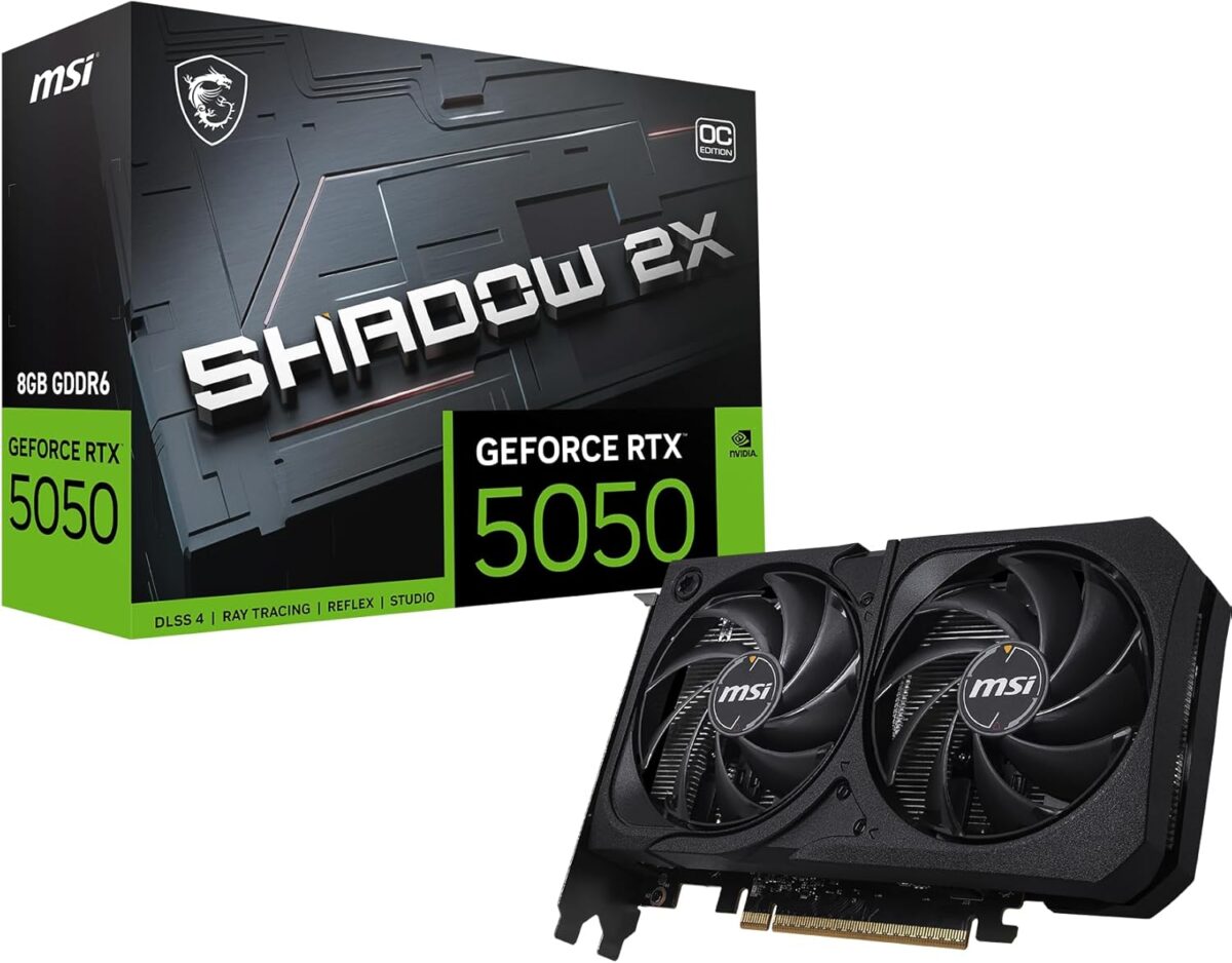 MSI Gaming RTX 5050 8G Shadow 2X OC Graphics Card (8GB GDDR6,128-bit, Extreme Performance: 2617 MHz, DisplayPort x3 2.1a, HDMI 2.1b, NVIDIA Blackwell Architecture) - Image 2