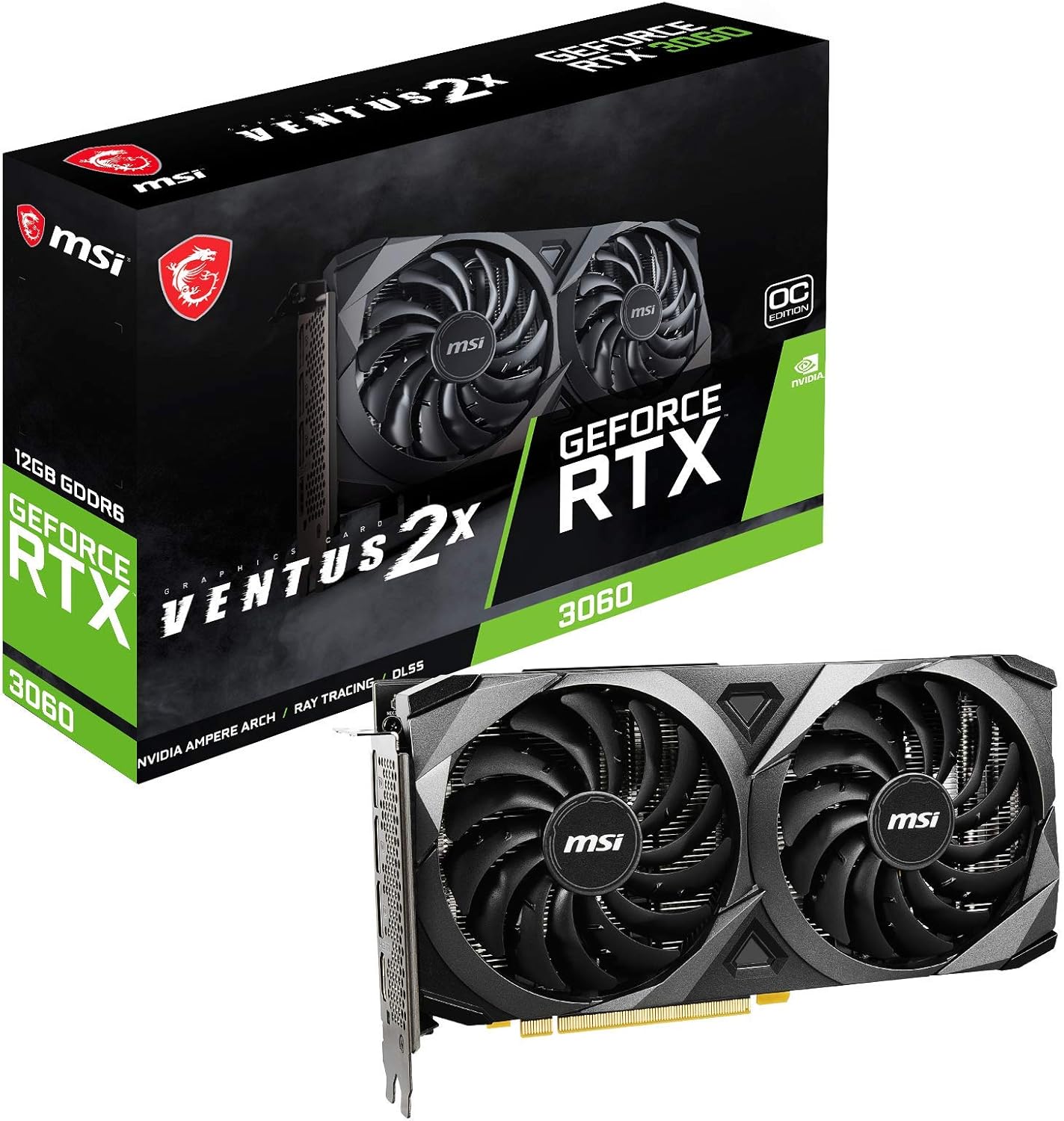 MSI-GeForce-RTX-3060-Ventus-2X-12G-OC-Gaming-Graphics-Card-NVIDIA-RTX-3060-12GB-GDDR6-Memory-192-bit-15-Gbps.jpg MSI GeForce RTX 3060 Ventus 2X 12G OC, Gaming Graphics Card - NVIDIA RTX 3060, 12GB GDDR6 Memory, 192-bit, 15 Gbps - Image 2