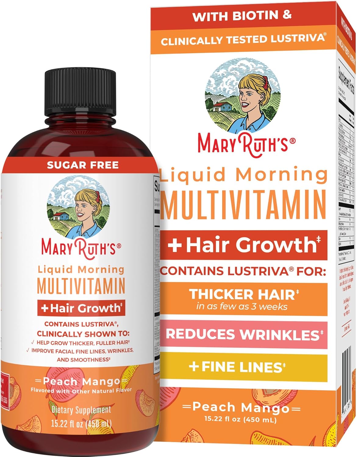 MaryRuth-Organics-Liquid-MultivitaminHair-Growth-Biotin-10000mcg-Lustriva-Hair-Growth-Supplement-Clinically-Tested-in-Women-for-Thicker-HairFacial-Wrinkle-Skin-Care-Ages-18-15.22-Fl-Oz.jpg MaryRuth Organics Liquid Multivitamin+Hair Growth | Biotin 10000mcg | Lustriva Hair Growth Supplement | Clinically Tested in Women for Thicker Hair&Facial Wrinkle | Skin Care | Ages 18+ | 15.22 Fl Oz - Image 2