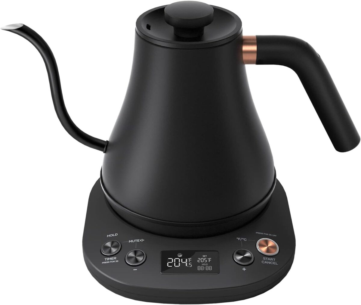 Mecity Electric Kettle Gooseneck Pour Over Kettle ±1℉ Temperature Control Quick Heating Water Boiler for Coffee & Tea & Formula Auto Shut Off Tea Kettle 1200 Watt, 0.8L, Matt Black, Barista Edition - Image 2