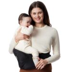 Momcozy Hip Seat Baby Carrier - Adjustable Waistband with Original 3D Belly Protector, Ergonomic Carrier with Various Pockets for Newborns & Toddlers up to 45lbs (Black, Medium) - Image 2