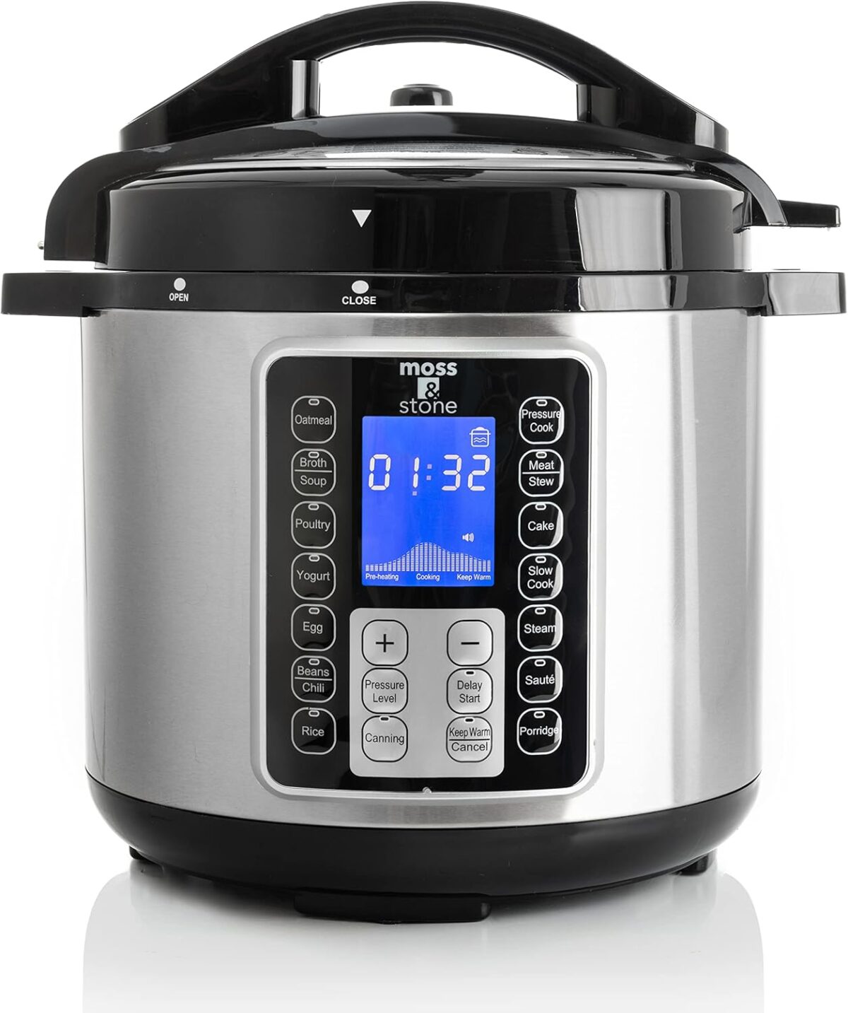 Moss & Stone Electric Pressure Cooker with Large LCD Display, Multi-Use 6 Quart Pot, 14-in-1 Cooker & Maker: Slow, Rice, Steam, Saute, Yogurt, Egg, Warmer - Image 2