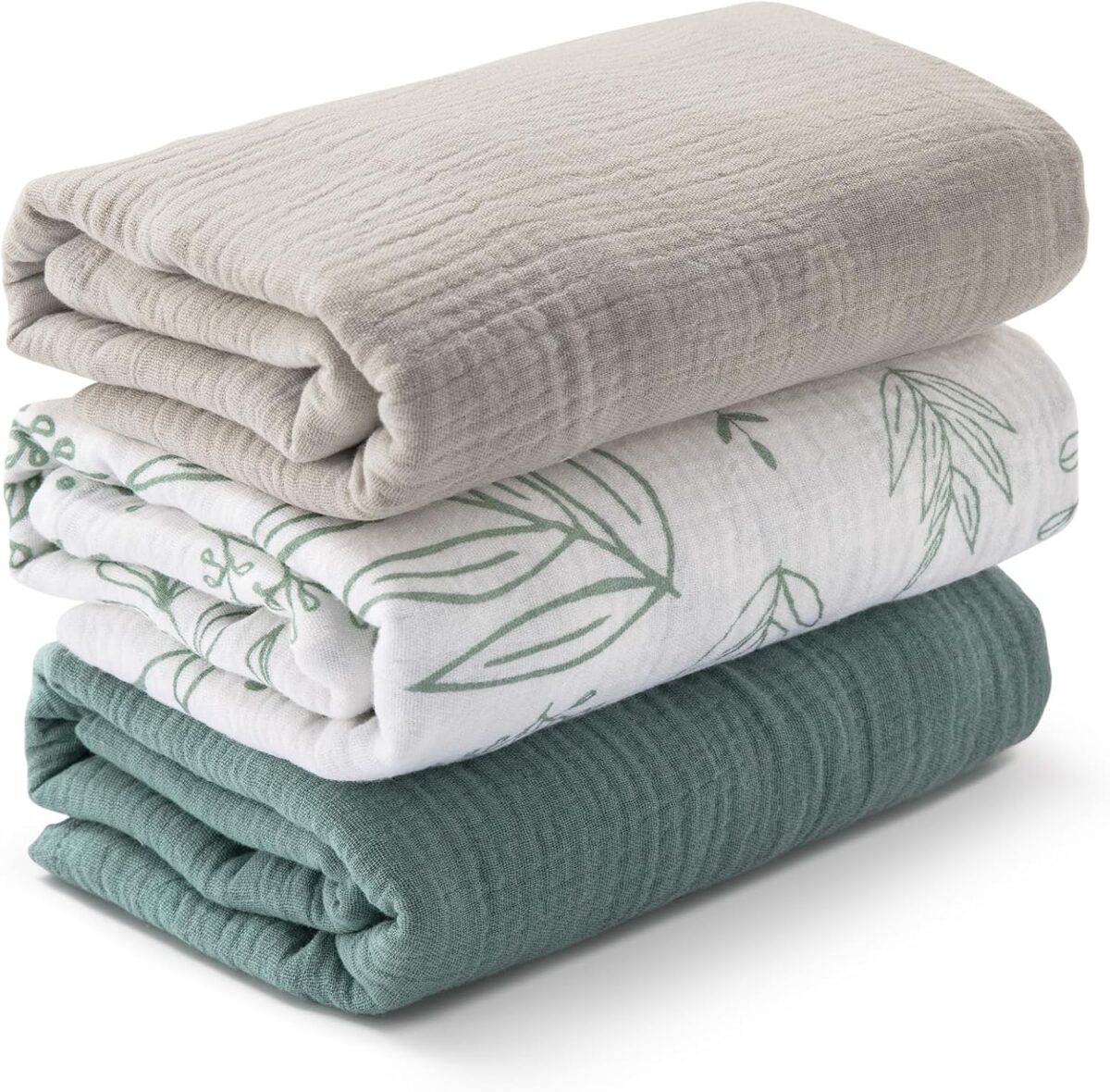 Muslin Swaddle Blankets for Newborn, 3 Pack Breathable Soft Receiving Blanket, Large 38 x 40 inches Swaddle Wrap Burping Clothes, Essentials Infant Shower Items, Toddler Gift (Bright Colors) - Image 2