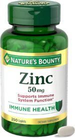 Nature’s Bounty Zinc 50mg, Immune Support & Antioxidant Supplement, Promotes Skin Health, 1 Caplet Per Day, Gluten Free, 250 Vegetarian Caplets - Image 2