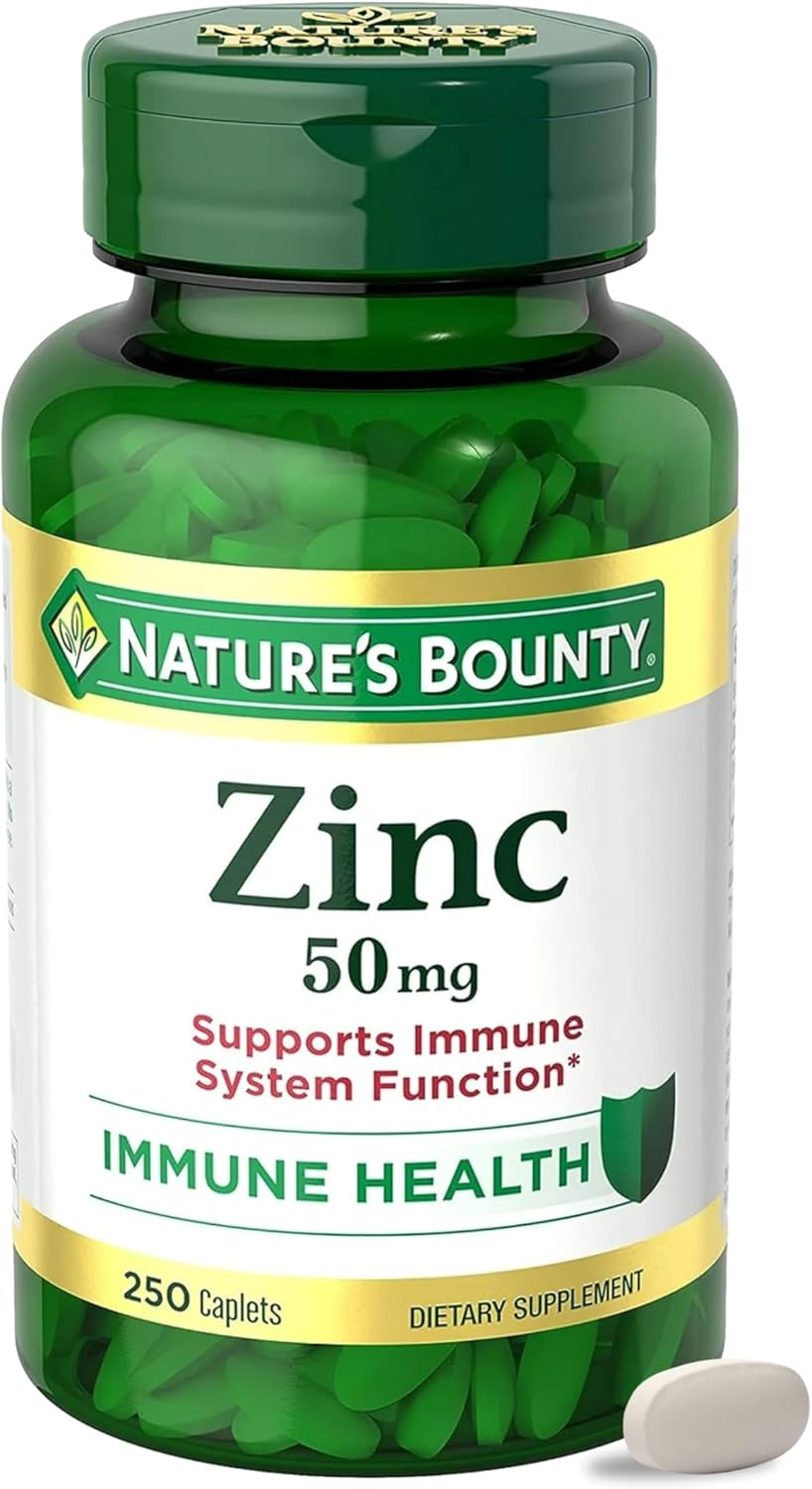 Natures-Bounty-Zinc-50mg-Immune-Support-Antioxidant-Supplement-Promotes-Skin-Health-1-Caplet-Per-Day-Gluten-Free-250-Vegetarian-Caplets.jpg Nature’s Bounty Zinc 50mg, Immune Support & Antioxidant Supplement, Promotes Skin Health, 1 Caplet Per Day, Gluten Free, 250 Vegetarian Caplets - Image 2