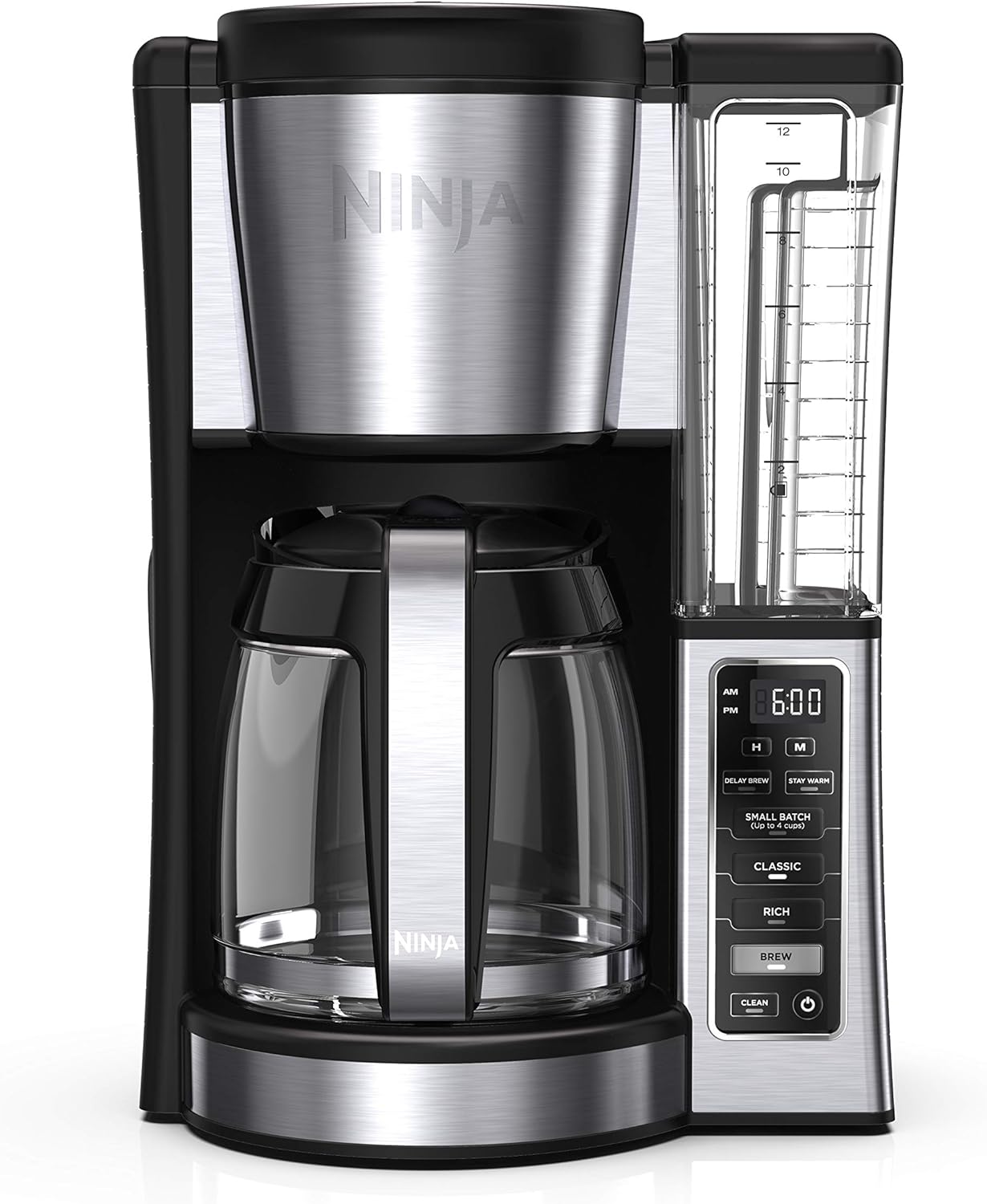 Ninja-12-Cup-Programmable-Coffee-Brewer-2-Brew-Styles-Adjustable-Warm-Plate-60oz-Water-Reservoir-Delay-Brew-BlackStainless-Steel.jpg Ninja 12-Cup Programmable Coffee Brewer, 2 Brew Styles, Adjustable Warm Plate, 60oz Water Reservoir, Delay Brew - Black/Stainless Steel - Image 2
